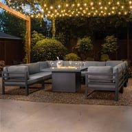8 Seat Lichfield Modular Garden Furniture Set With Fire Pit