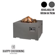 Happy Cocoon 60cm Small Square Black Fire Pit