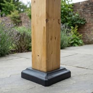 Ottawa Pergola - Cedar Post Base with Black Plinth Detail