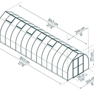 Palram Canopia Bella 8x28 greenhouse dimensions
