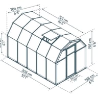 Palram Canopia Eco Grow 6x10 greenhouse dimensions