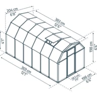 Palram Canopia Eco Grow 6x12 greenhouse dimensions