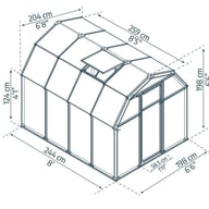 Palram Canopia Eco Grow 6x8 greenhouse dimensions