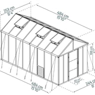 Palram Canopia Glory 8x16 greenhouse dimensions