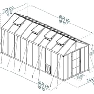 Palram Canopia Glory 8x20 greenhouse dimensions