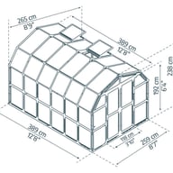 Palram Canopia Grand Gardener 8x12 greenhouse dimensions