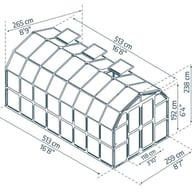 Palram Canopia Grand Gardener 8x16 greenhouse dimensions