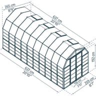 Palram Canopia Grand Gardener 8x20 greenhouse dimensions