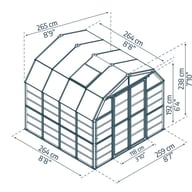 Palram Canopia Grand Gardener 8x8 greenhouse dimensions