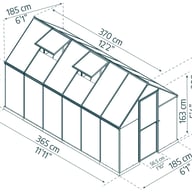 Palram Canopia Mythos 6x12 greenhouse dimensions