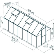 Palram Canopia Mythos 6x14 greenhouse dimensions