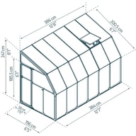 Palram Canopia Sun Room 6x12 White lean-to greenhouse dimensions