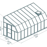 Palram Canopia Sun Room 8x18 White lean-to greenhouse dimensions