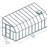 Palram Canopia Sun Room 8x20 White lean-to greenhouse dimensions