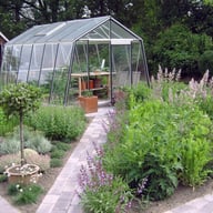 ACD 10x14 Sloping Wall Greenhouse Silver - official ACD photograph