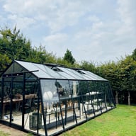 ACD 12x20 Sloping Wall Greenhouse Black - same-width model photograph; different length