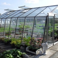 ACD 12x20 Sloping Wall Greenhouse Silver - same-width model photograph; different length
