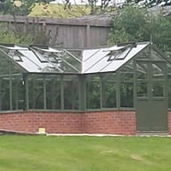 Swallow Swan 8x21 Wooden Greenhouse 4ft Porch Dwarf Wall Bracken Finish
