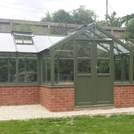 Swallow Swan 8x21 Wooden Greenhouse 4ft Porch Dwarf Wall Bracken Paint