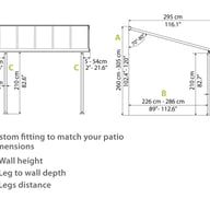 Palram Canopia Olympia 3x3 Patio Cover White Adjustable Positioning