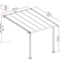 Palram PatioCover Olympia 3x3.05 Dimensions