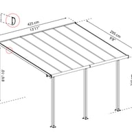 Palram Canopia Olympia 3x4 Patio Cover White Dimensions