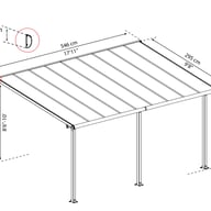 Palram PatioCover Olympia 3x4 Dimensions
