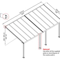 Palram Canopia Olympia 3x6 Patio Cover White Dimensions