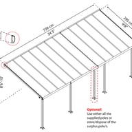 Palram PatioCover Olympia 3x7 Dimensions