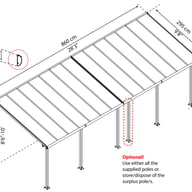 Palram Patio Cover Olympia 3x8 Dimensions