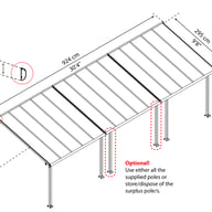 Palram Patio Cover Olympia 3x9 Dimensions