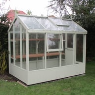 Swallow Robin 5x8 Wooden Greenhouse Finished in Summer Green