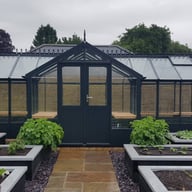Swallow Swan 8x30 Wooden Greenhouse 4ft Porch Midnight Finish