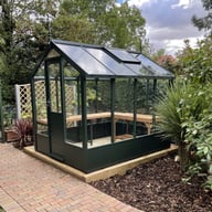 Swallow Kingfisher 6x8 Wooden Greenhouse Olive