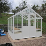 Swallow Raven 8x12 Wooden Greenhouse White Paint