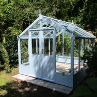 Swallow Raven 8x8 Wooden Greenhouse Robins Egg Blue