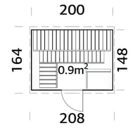 Palmako Anita 0.9 Home Sauna Room Plan Dimensions