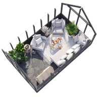 Palmako Emilia L 10x16 Wooden Greenhouse Painted Grey