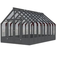 Palmako Emilia L 10x16 Wooden Greenhouse Painted Grey