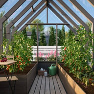 Palmako Emilia M 8x12 Wooden Greenhouse Painted Grey