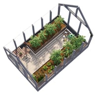 Palmako Emilia M 8x12 Wooden Greenhouse Painted Grey