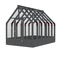 Palmako Emilia M 8x12 Wooden Greenhouse Painted Grey