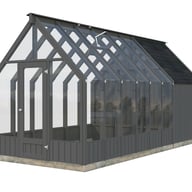 Palmako Emilia M+ 8x18 Wooden Greenhouse with Tool Shed Painted Grey