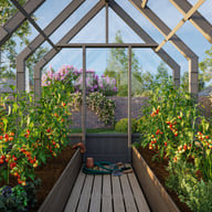 Palmako Emilia S 8x8 Wooden Greenhouse Painted Grey