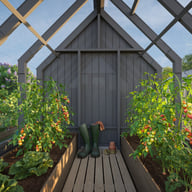 Palmako Emilia S+ 8x14 Wooden Greenhouse with Shed Painted Grey