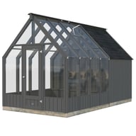 Palmako Emilia S+ 8x14 Wooden Greenhouse with Shed Painted Grey