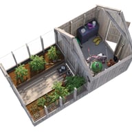 Palmako Emilia S+ 8x14 Wooden Greenhouse with Shed Pressure Treated