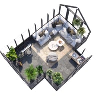 Palmako Emilia XL 14x18 T-Shaped Wooden Greenhouse Painted Grey