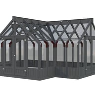 Palmako Emilia XL 14x18 T-Shaped Wooden Greenhouse Painted Grey