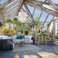 Palmako Emilia XL 14x18 T-Shaped Wooden Greenhouse Pressure Treated